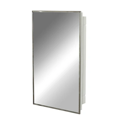Medicine Cabinet, Swing Door, Stainless Steel Frame, 16-1/8 x 26-1/8 In.