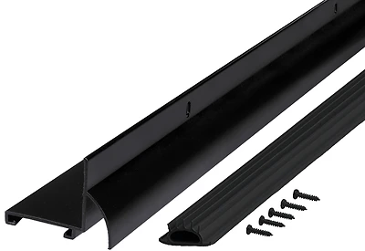 1-3/8 In. X 1-3/32 In. X 36 In. Matte Black Aluminum L-shaped Door Bottom With Drip Cap