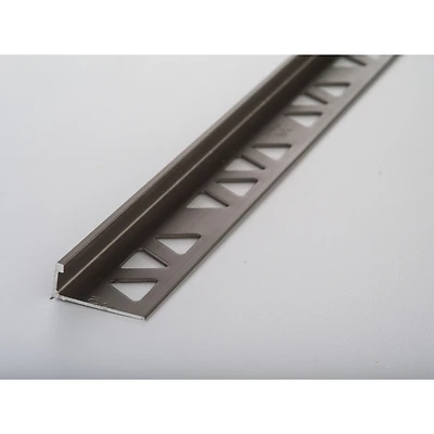 Building Products 3/8 In. X 8 Ft. Pewter Aluminum Tile Edge