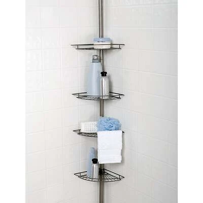 Zenith Zenna Home 2156NN Metal Shower Caddy, 4 Shelves, 12 x 97 In.
