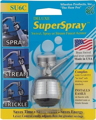 Deluxe Super Spray & Stream Swivel Aerator with Lever Control, Lead Free