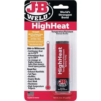 J-B Weld 8297 HighHeat Epoxy Putty, 2 Oz