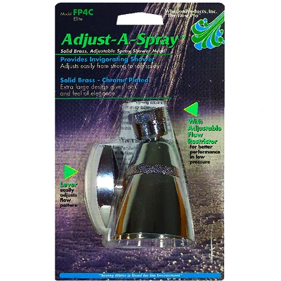Whedon FP4C Adjust-A-Spray Elite Showerhead, Chrome-Plated Brass, 2.5 GPM