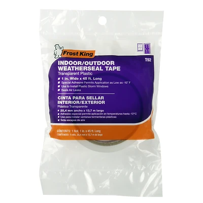 Clear Plastic Window Weatherseal Tape, 1 In. x 45 Ft.