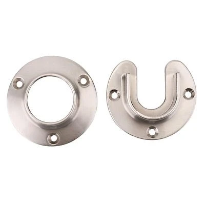 Closet Rod Pole Socket Set, Brushed Nickel, Pr.