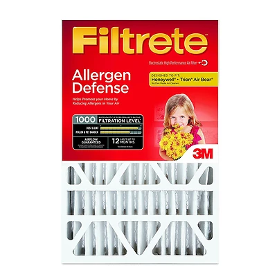 20x25 x 4 In. Allergen Reduction Deep Pleated Air Filter, 12 Months, 1000 MPR