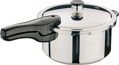 4 Qt. Polished Stainless Steel Pressure Cooker With Cooking Rack