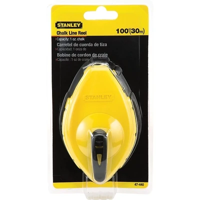 Stanley 47-440 Chalk Line Reel, 100 Ft. Line, 3:1 Gear Ratio