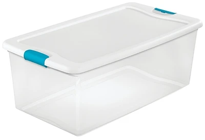 Sterilite 14998004 Latching Storage Box, Clear, 106-Qt.
