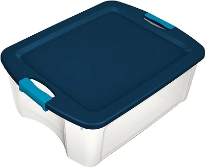 Sterilite 14449606 Latch & Carry Storage Tote, 12 Gal, Clear, 23-5/8 x 18 x 9-1/4 In
