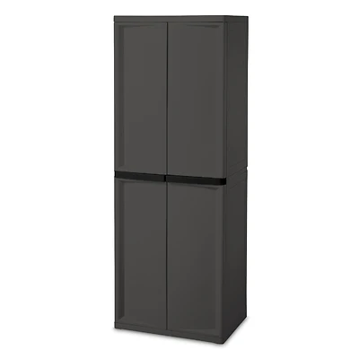 Sterilite 01423V01 4-Shelf Storage Cabinet, Gray, 69-3/8 In. H