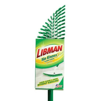 Libman 122 No Knees Floor Scrub Brush, 55 In. Steel Handle, 4 In. Head