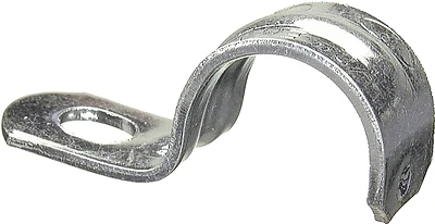Halex 96151 1-Hole EMT Conduit Strap, 1/2 in, Steel, Galvanized, 4/BAG