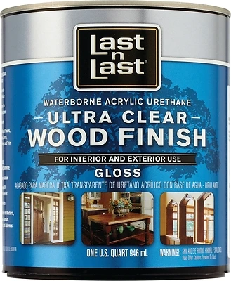 Waterborne Wood Finish, Ultra Clear, Gloss, 1-Qt.