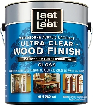 Waterborne Wood Finish, Ultra Clear, Gloss, Gallon