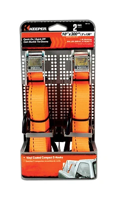 Keeper 45112 Cam Buckle Tie Down, 1 In. x 10 Ft., 2-Pk.