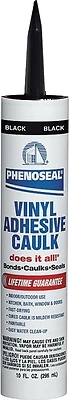 Dap Phenoseal 06102 Vinyl Adhesive Caulk, Black, 10 Oz.