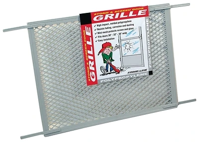 Prime-Line PL 15515 Screen Door Grille, 34-1/2 In. x 20 In., Gray Plastic