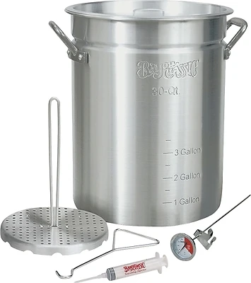 Bayou Classic 3025 Aluminum Turkey Fryer Pot, 30 Qt., With Vented Lid