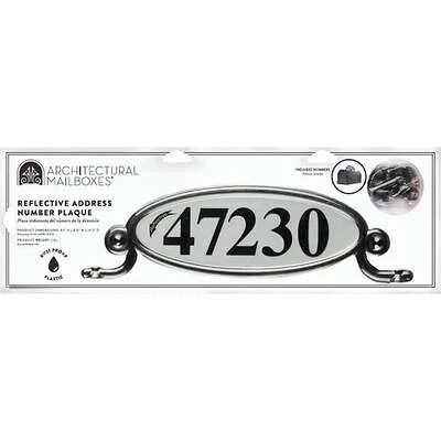Reflective Address Number Plaque, Black Plastic
