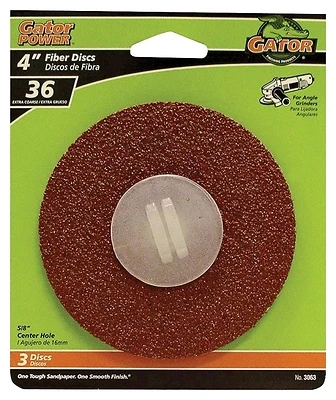 3-Pack 4-Inch 36-Grit Fiber Disc