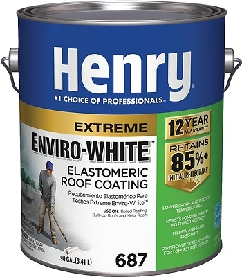687 Elastomeric Roof Coating, Enviro White, 1-Gal.