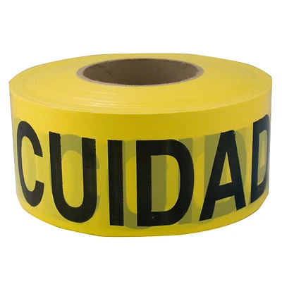 Caution Cuidado  Biligual Barricade Tape, 3 In. x 1,000 Ft.