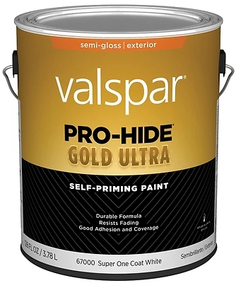 Latex Semi-gloss Exterior House Paint, 1 Gallon, White