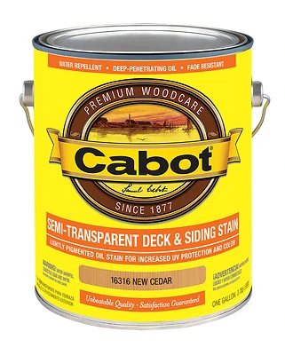 Deck & Siding Stain, Semi-Transparent, VOC, Cedar, 1-Gallon