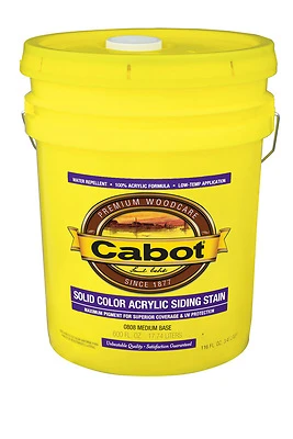 Solid Color Latex Siding Stain, Medium Base, 5-Gallons
