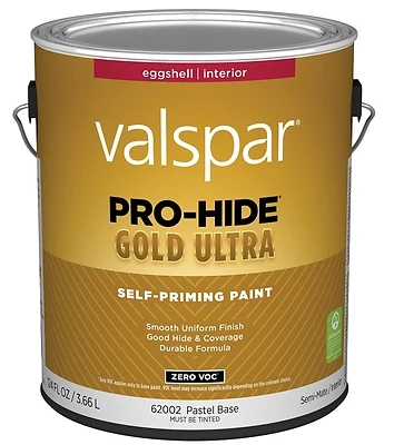 Pro-hide Gold Ultra Zero Voc Latex Eggshell Interior Wall Paint, Pastel Base, 1 Gallon