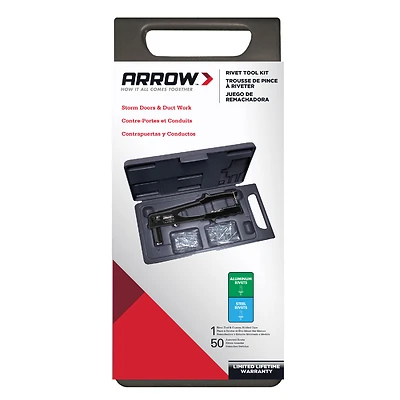 Arrow RL100K Rivet Tool Kit, 1/8 & 3/16 In. Rivets, Steel