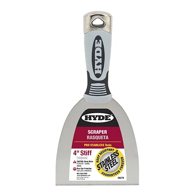 Pro Scraper, Stiff, High-Carbon Steel Blade, 4-In.