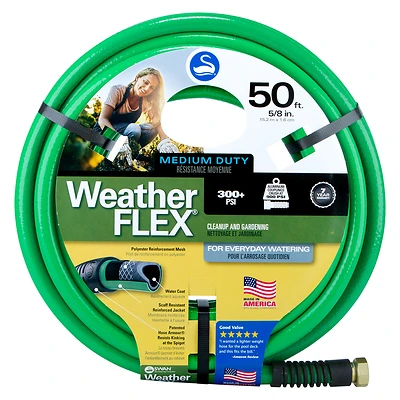 Swan CSNWF58050 WeatherFlex Garden Hose, Medium Duty, 5/8-In. x 50-Ft.