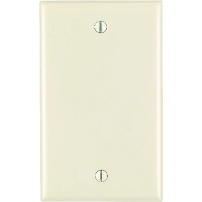 Leviton 000-78014-000 Blank Wallplate, 4-1/2 in L, 2-3/4 in W, 0.22 in Thick, 1-Gang, Thermoset, Light Almond, Smooth