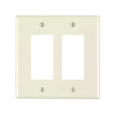 Leviton Almond 2 gang Nylon GFCI/Rocker Wall Plate 1 pk