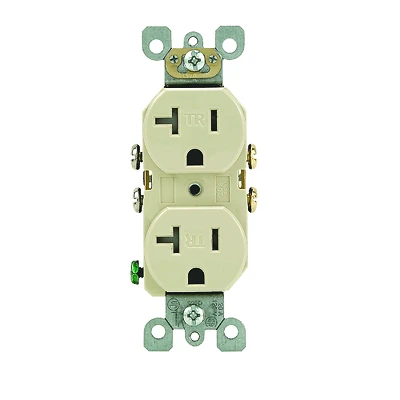 Leviton 20 amps 125 volt Ivory Outlet 5-20R 1 pk