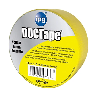 IPG 6720YEL DUCTape Duct Tape, Yellow, 1.88 In. x 20 Yd.
