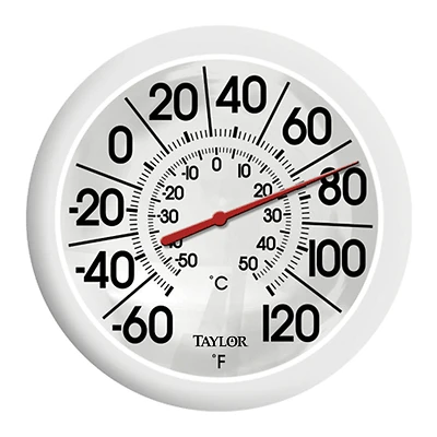 Taylor - White Outdoor Dial Thermometer, 8-In.
