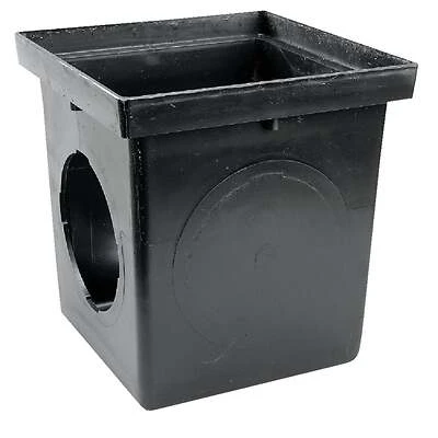 Double Catch Basin with 2 Openings, Black, 12 x 12 In.