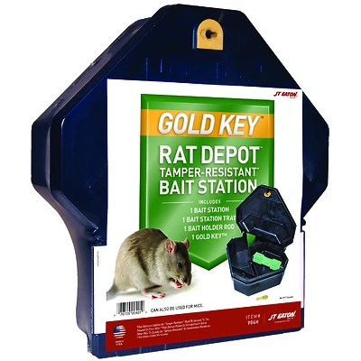 J.T. Eaton 904H Bait Station, 10-1/4 in L, 11.4 in W, 3-1/2 in H, 2-Opening, Plastic