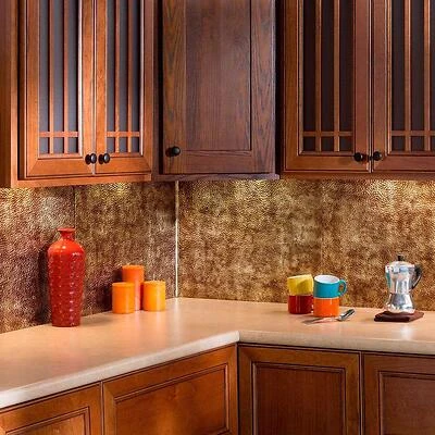 Fasade 18 In. Thermoplastic Inside Corner Backsplash Trim, Bermuda Bronze