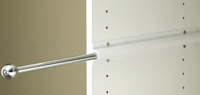 13 In. X 1 In. Sliding Valet Closet Rod With Euroscrews, White, Model Ra1204