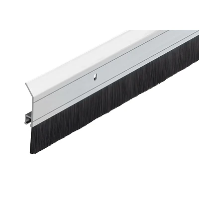 M-D 05100 Door Sweep, 36 In. x 2-1/4 In., Aluminum Flange, Silver/Brown