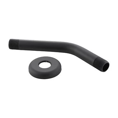 8 In. Matte Black Stainless Steel Shower Arm And Flange