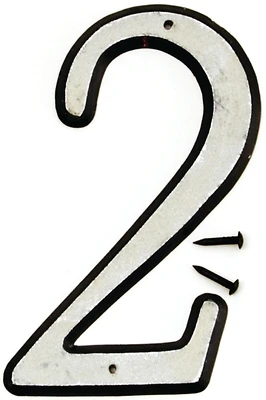 Hy-Ko 30602 House Number 2, 4 In. Reflective Plastic, Black/White