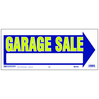 Hy-ko 9 X 18 Neon Arrow Garage Sale Sign With 2 Poles - Brightly Colored