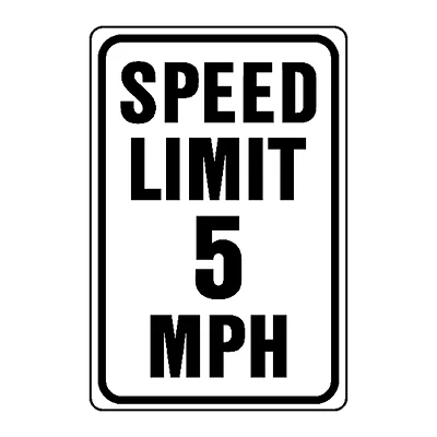 Heavy-duty Aluminum Speed Limit 5 Sign, 18 In. H X 12 In. W