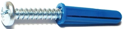 Midwest Fastener 21863 Plastic Wall Anchor Kit, #14-16 x 1-1/2 In, With Screw