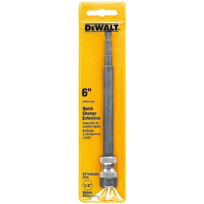 6 In. Alloy Steel Bit Extension 1/4 In. Quick-change Hex Shank